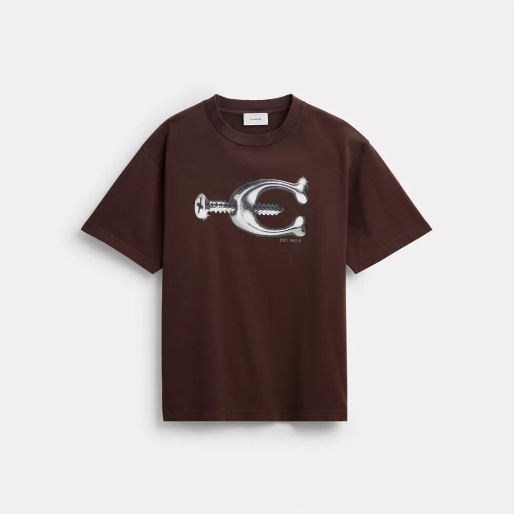 Χαλαρό T-shirt με μεταλλικά στοιχεία από βιολογικό βαμβακερό ύφασμα