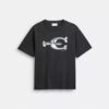 Χαλαρό T-shirt με μεταλλικά στοιχεία από βιολογικό βαμβακερό ύφασμα