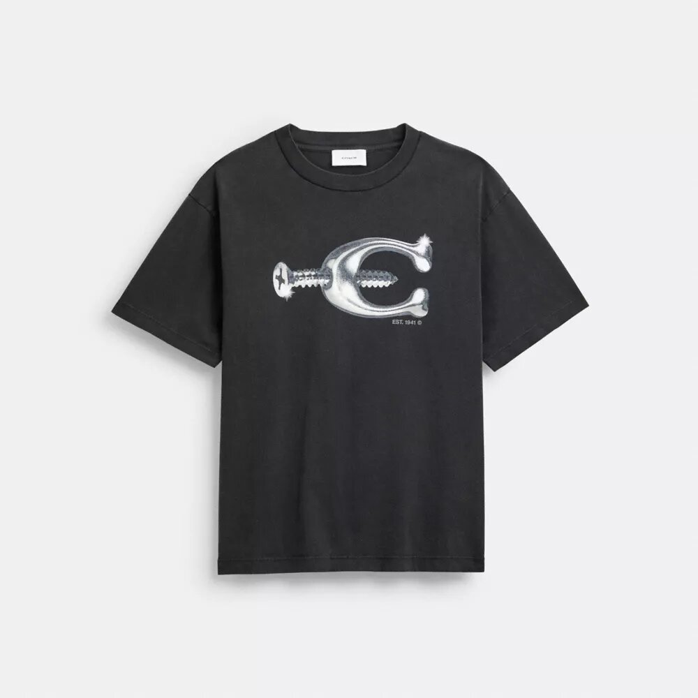 Χαλαρό T-shirt με μεταλλικά στοιχεία από βιολογικό βαμβακερό ύφασμα