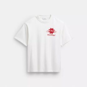 Χαλαρό T-shirt με μοτίβο πίτσας από βιολογικό βαμβακερό ύφασμα