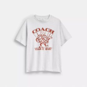 Χαλαρό T-shirt με μοτίβο πρέτσελ από βιολογικό βαμβακερό ύφασμα