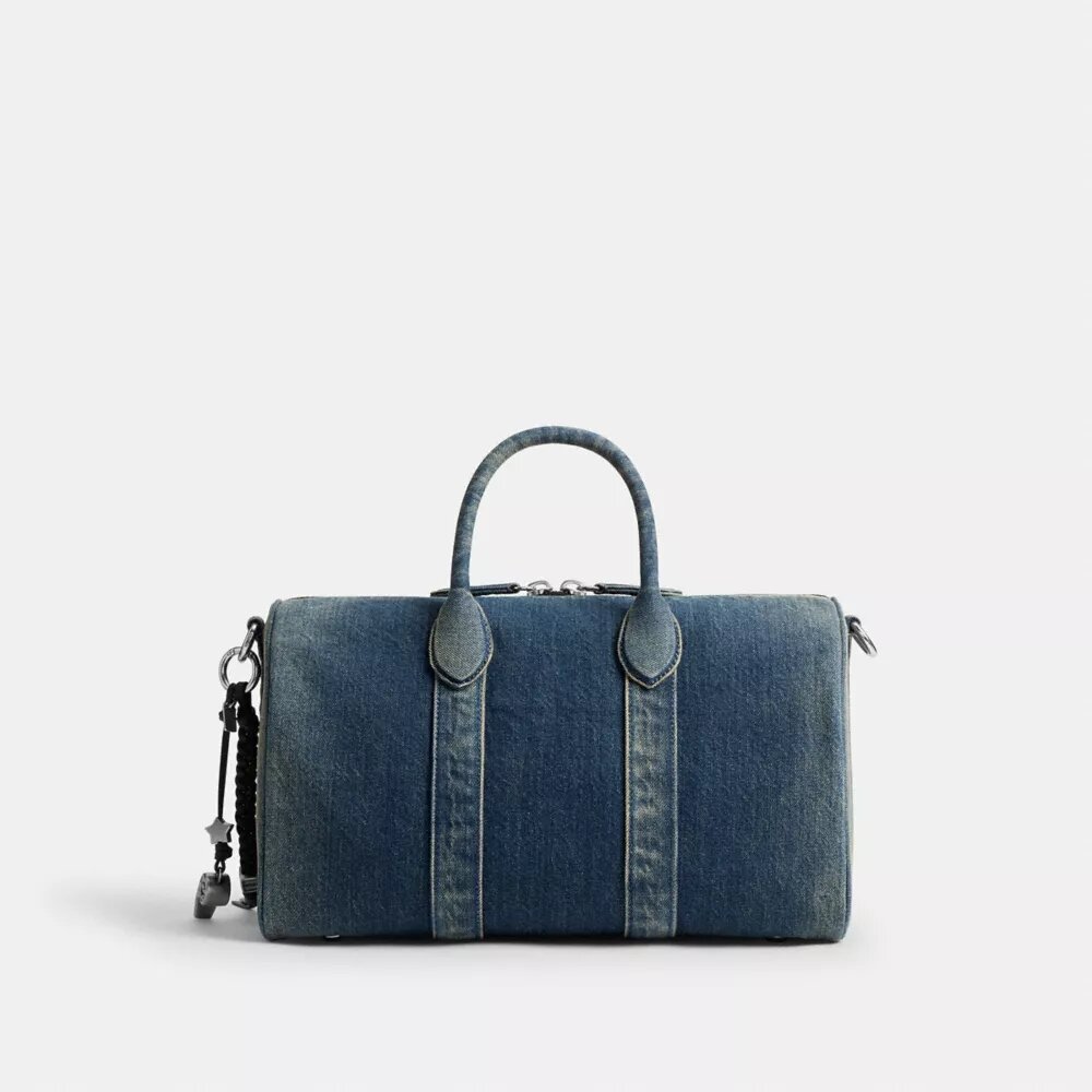 Compass Bag 35 από αναγεννημένο βαμβακερό τζιν με γούρια