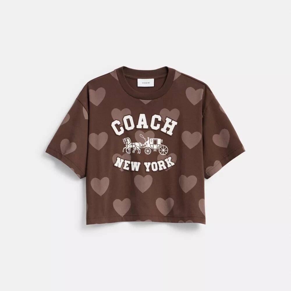 Κοντό T-shirt με καρδιά, Horse and Carriage και άμαξα από βιολογικό βαμβάκι