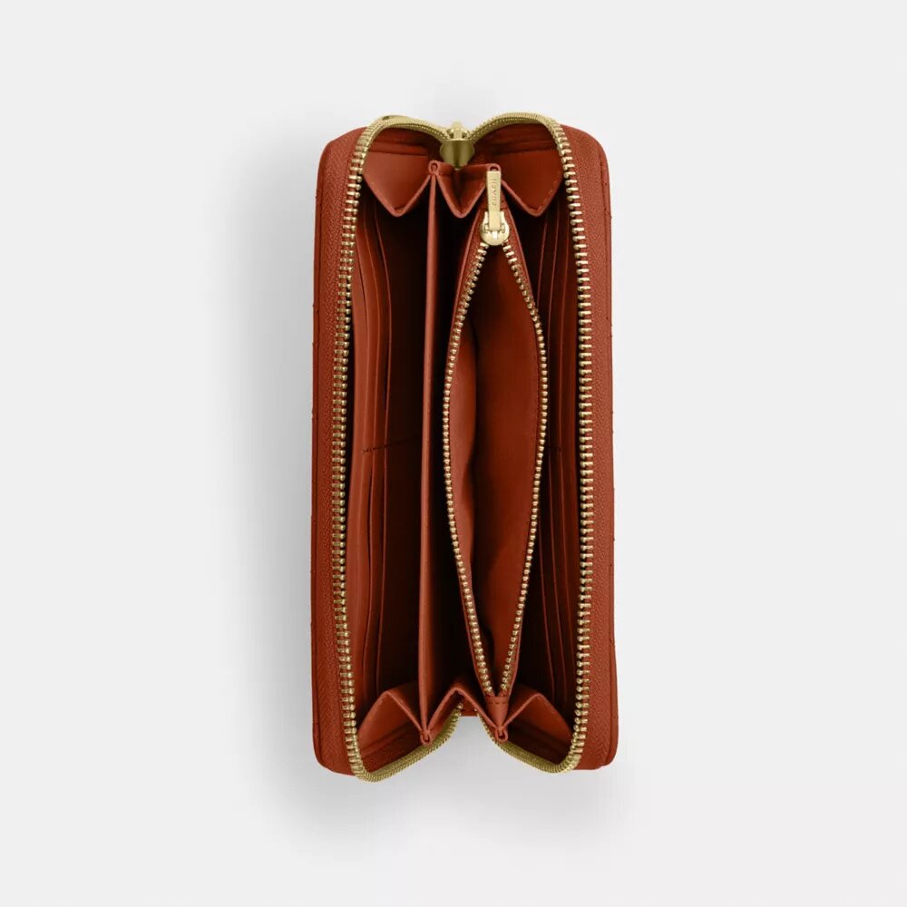 Μακρύ πορτοφόλι με φερμουάρ και καπιτονέ
