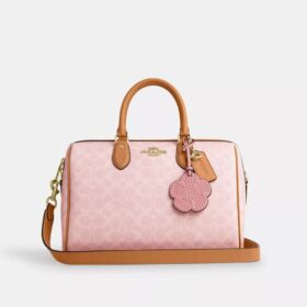 Μεγάλη τσάντα τύπου Satchel Rowan από Signature Canvas με Γούρια