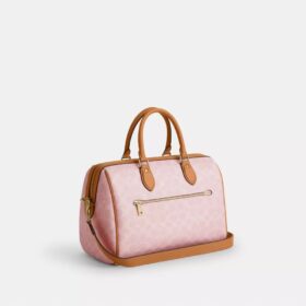 Μεγάλη τσάντα τύπου Satchel Rowan από Signature Canvas με Γούρια