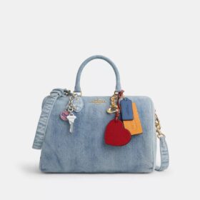 Μεγάλη τσάντα τύπου σατέλ Rowan από «Loved Denim» με διακοσμητικά στοιχεία