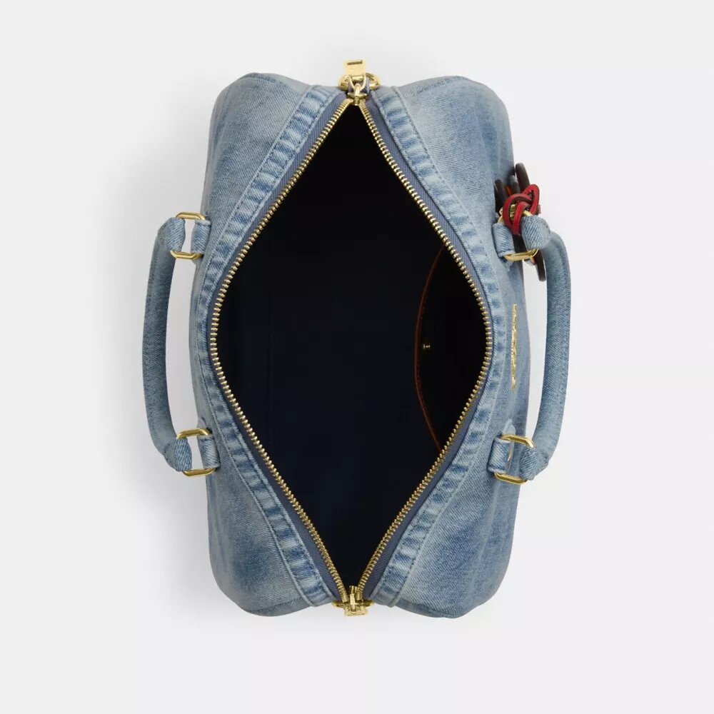 Μεγάλη τσάντα τύπου σατέλ Rowan από «Loved Denim» με διακοσμητικά στοιχεία