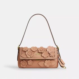Μικρή τσάντα ώμου Etta με πτερύγιο και λουλουδάτο απλικέ