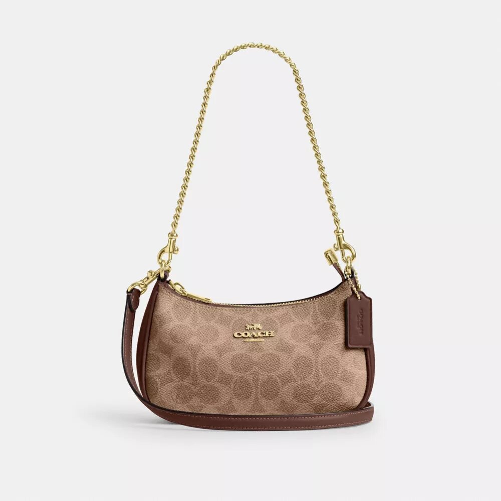 Μικρή τσάντα Teri για διαγώνια φορά από το Signature Canvas της μάρκας