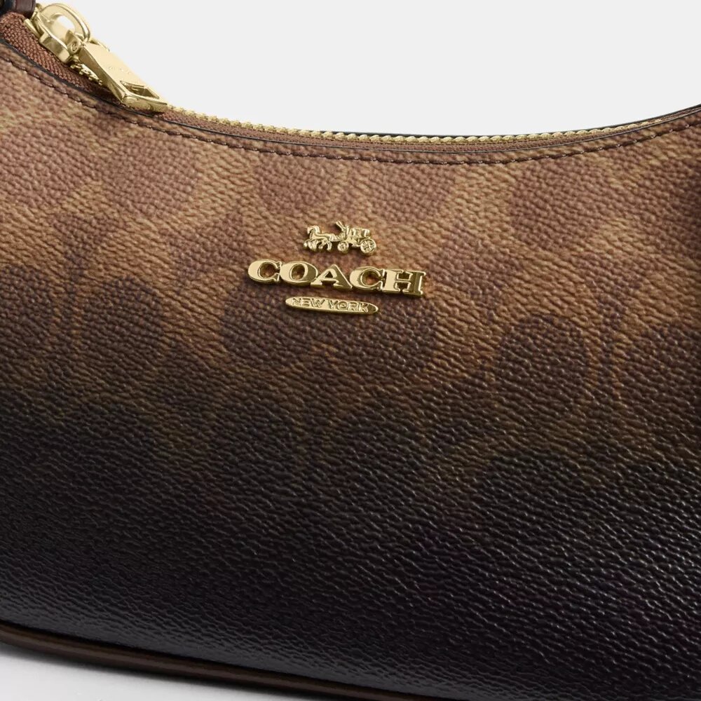 Μικρή τσάντα Teri με διαγώνιο λουρί από Signature Canvas Ombre