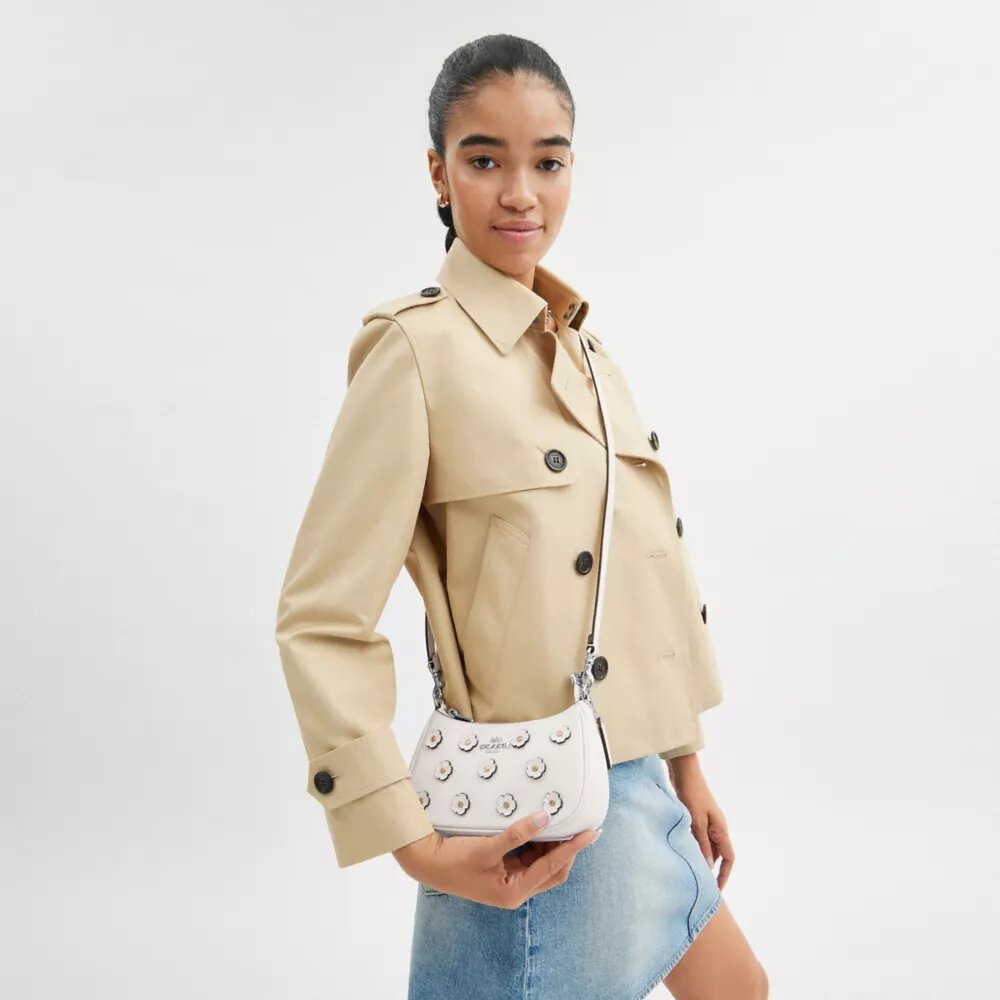 Μικρή τσάντα τύπου crossbody Teri με λουλουδάτο απλικέ