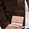 Μικρό πορτοφόλι Mila με πτερύγιο σε χρωματικά μπλοκ