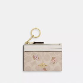 Μίνι λεπτή θήκη ταυτότητας από Signature Canvas με floral μοτίβο