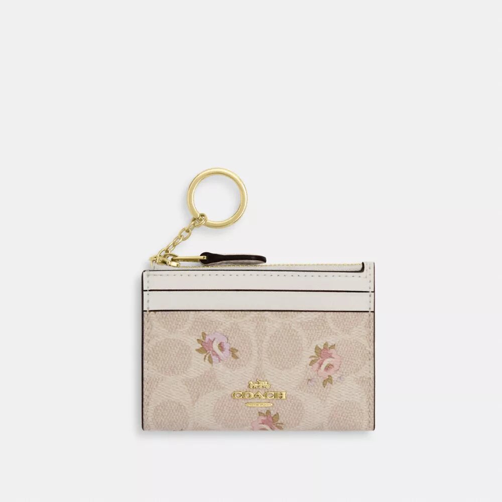 Μίνι λεπτή θήκη ταυτότητας από Signature Canvas με floral μοτίβο