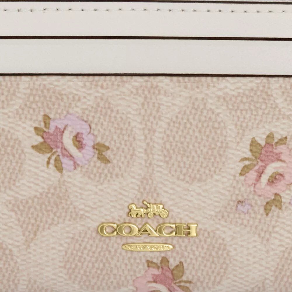 Μίνι λεπτή θήκη ταυτότητας από Signature Canvas με floral μοτίβο