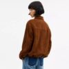 Μπουφάν Bomber από σουέτ Heritage C σε oversized μέγεθος
