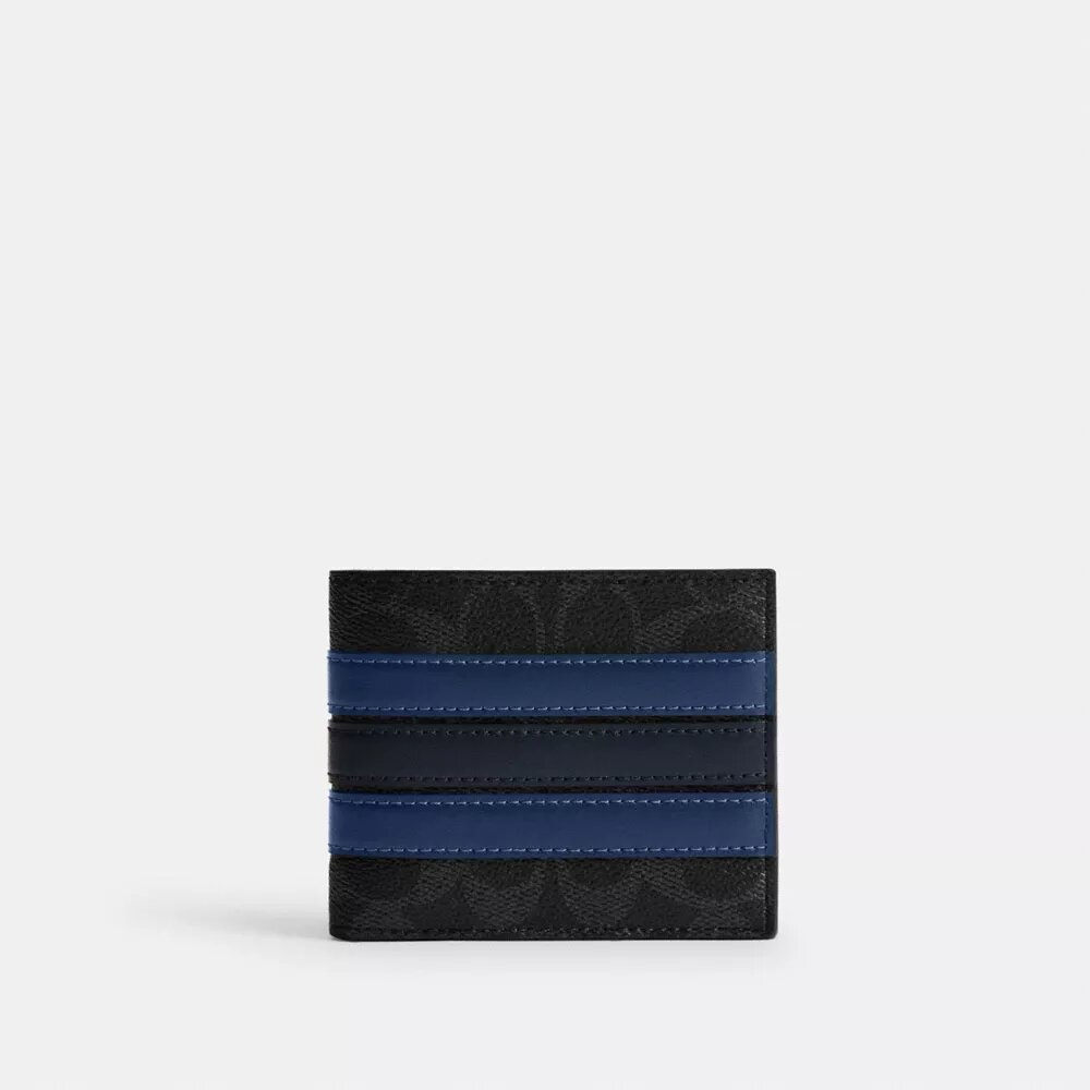 Πορτοφόλι Id Billfold από Signature Canvas με ρίγα Varsity
