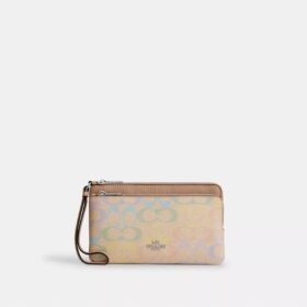 Πορτοφόλι με διπλό φερμουάρ από το Signature Canvas Rainbow