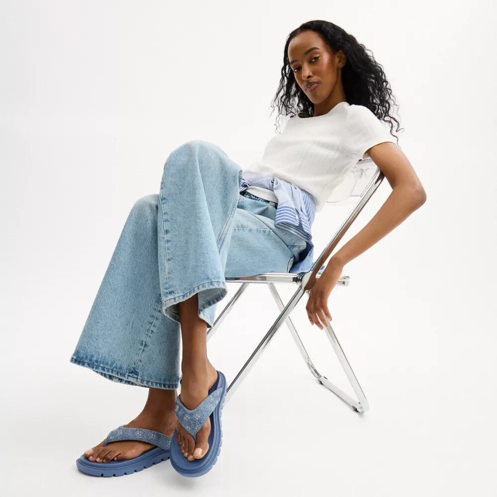 Σανδάλια Brynn Thong σε Crystal Signature Denim