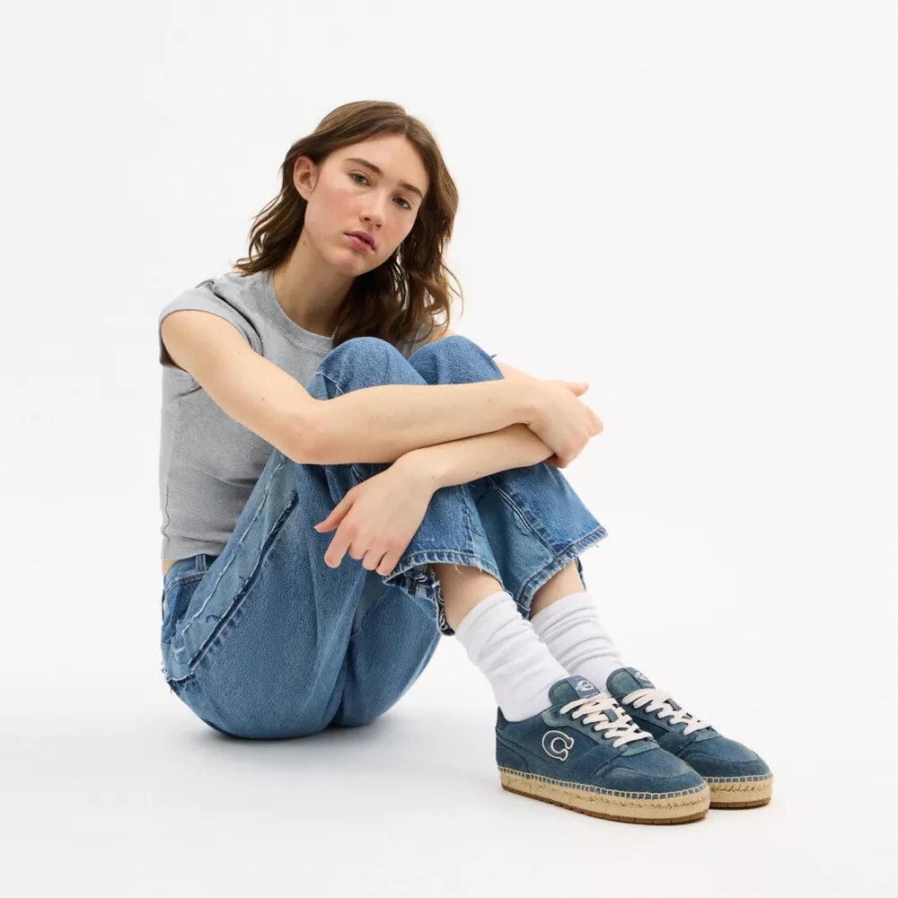 Sneakers Soho τύπου εσπαντρίγια σε φθαρμένο τζιν
