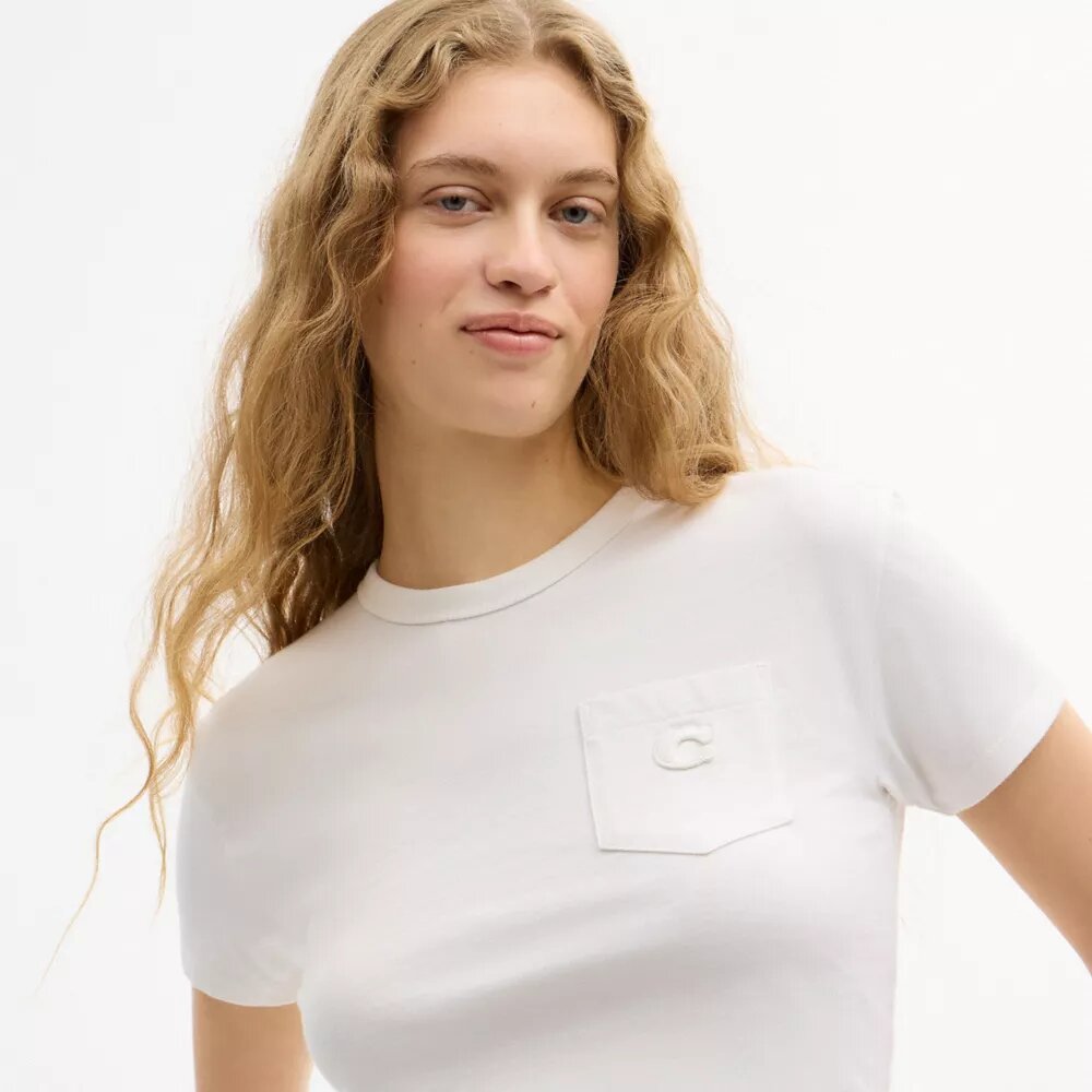 T-shirt με κοντά μανίκια και τσέπη από βιολογικό βαμβάκι