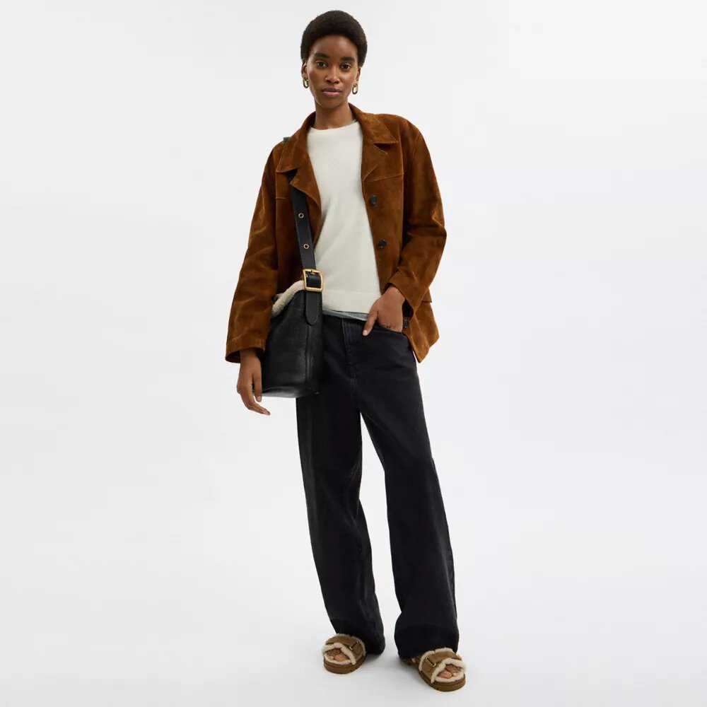 Τσάντα Bleecker Bucket από shearling