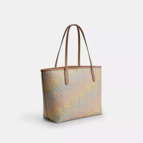 Τσάντα City Tote από το Signature Canvas Rainbow