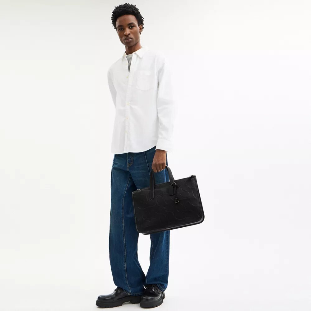 Τσάντα εργασίας Isaac από δέρμα Signature Maxi