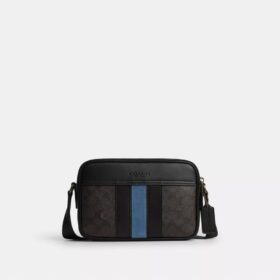 Τσάντα Graham για φορά χιαστί από Signature Canvas με ρίγες Varsity