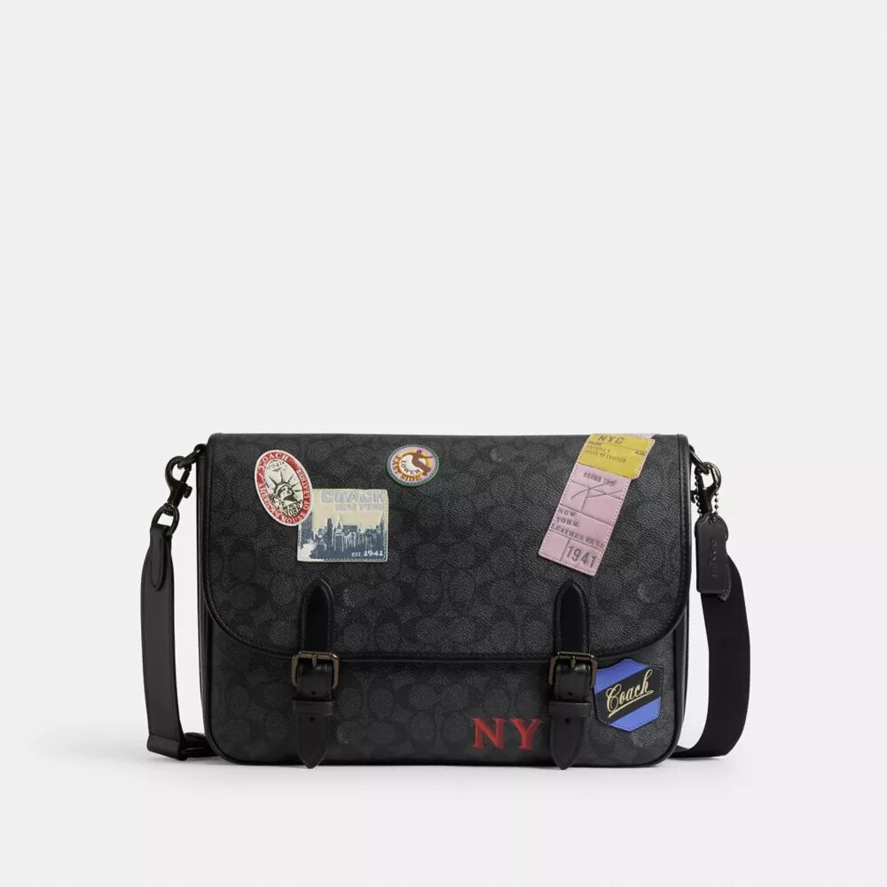 Τσάντα Hitch Messenger από Signature Canvas με εμβλήματα