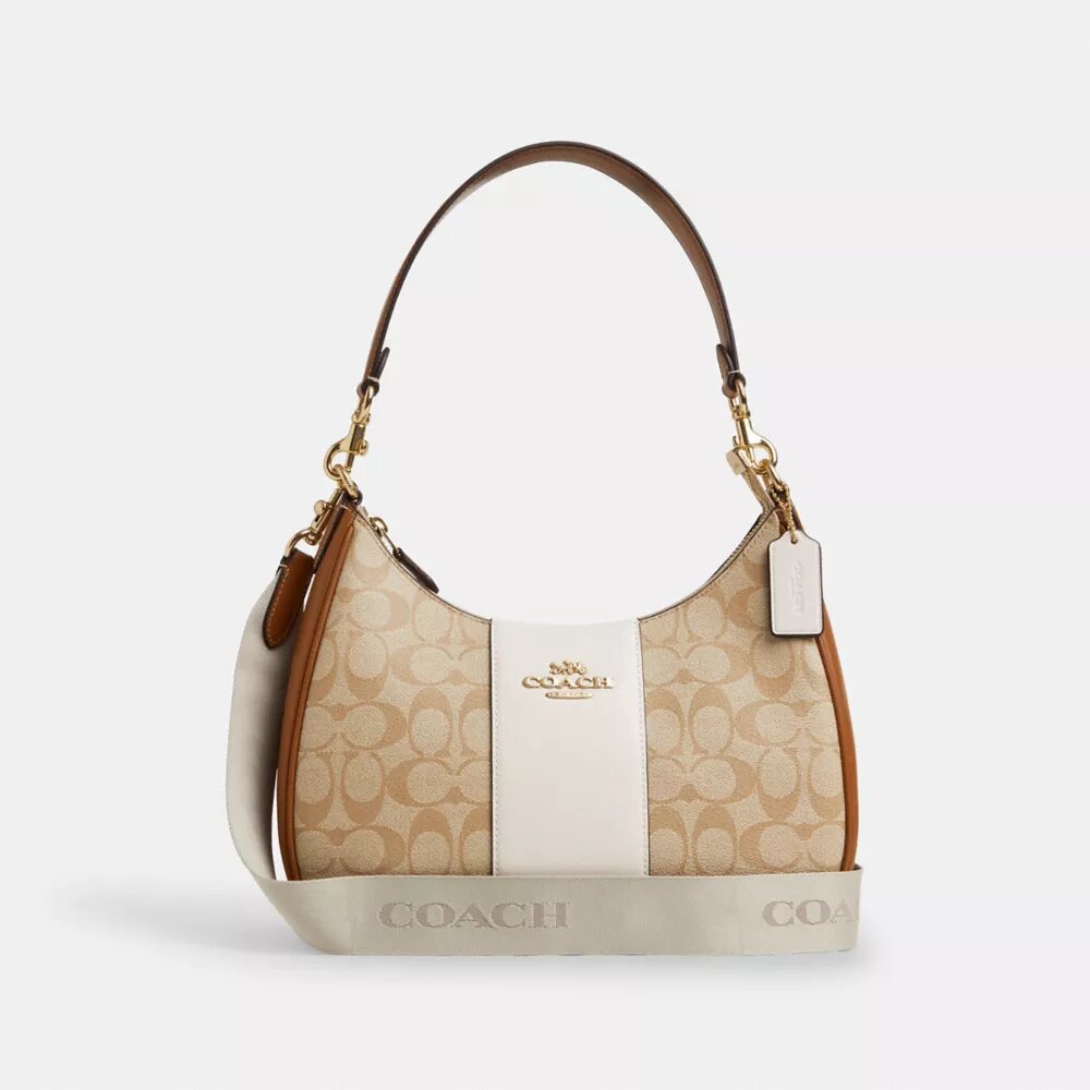 Τσάντα Hobo Teri από Signature Canvas με ρίγες