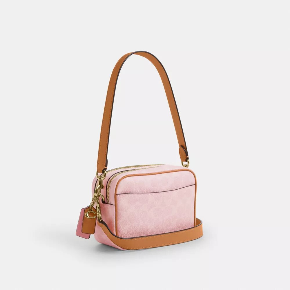 Τσάντα Mini Carey για φορά χιαστί από Signature Canvas με Γούρια