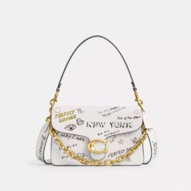 Τσάντα ώμου με αλυσίδα και σχέδιο «Sketch»