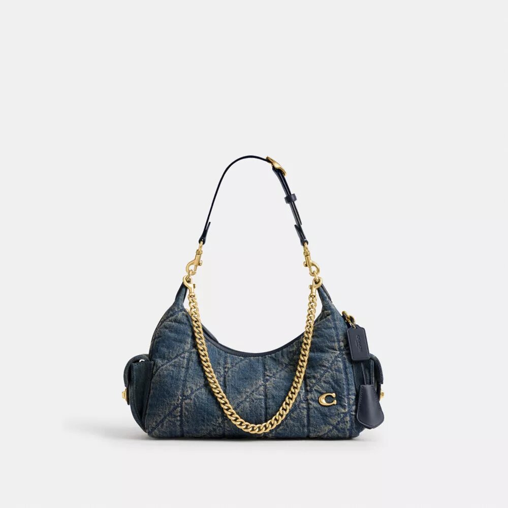 Τσάντα Pocket Juliet 30 από αναγεννημένο βαμβακερό τζιν με καπιτονέ