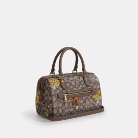 Τσάντα Rowan Satchel από χαρακτηριστικό ζακάρ με λουλουδάτο κέντημα
