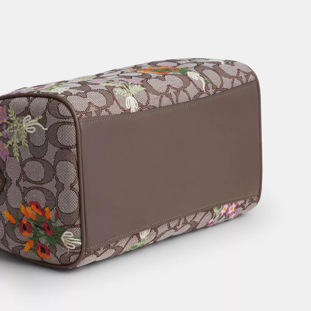 Τσάντα Rowan Satchel από χαρακτηριστικό ζακάρ με λουλουδάτο κέντημα