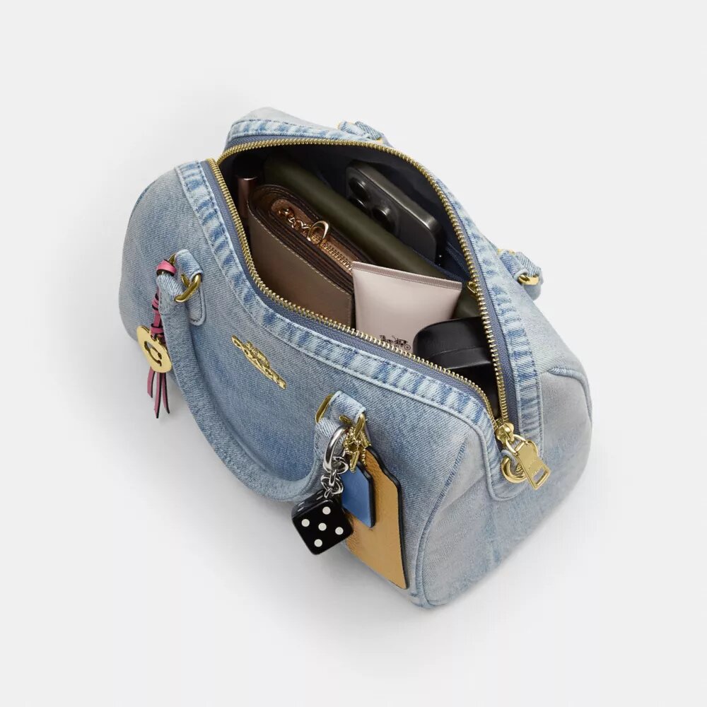 Τσάντα Rowan Satchel σε Loved Denim με γούρια