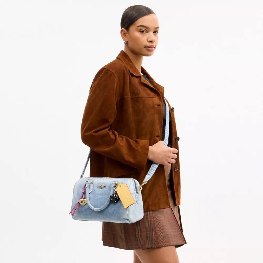 Τσάντα Rowan Satchel σε Loved Denim με γούρια