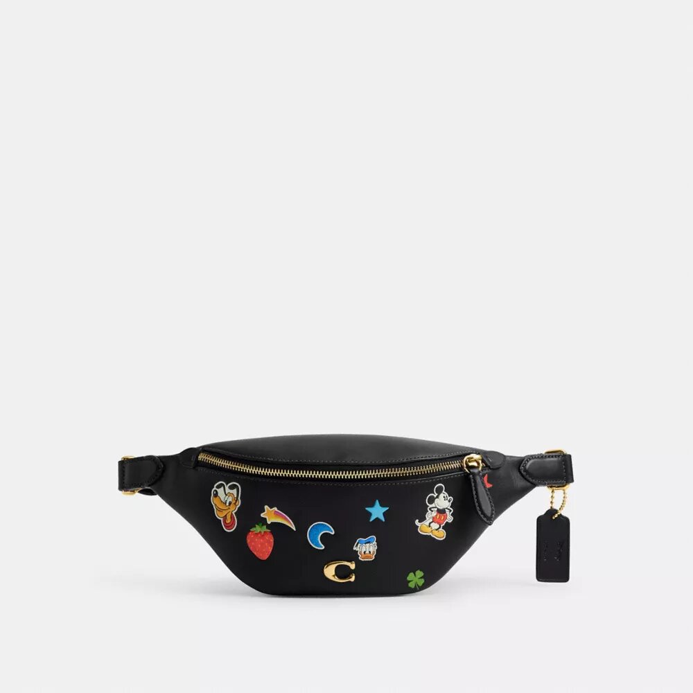 Τσαντάκι ζώνης Disney X Coach Charter 7 με τύπωμα αυτοκόλλητων