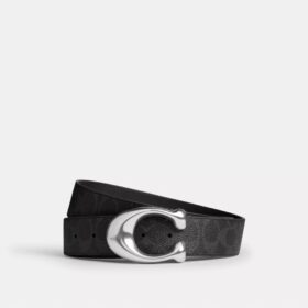 Ζώνη με αναστρέψιμη αγκράφα με ανάγλυφο C, 38 mm